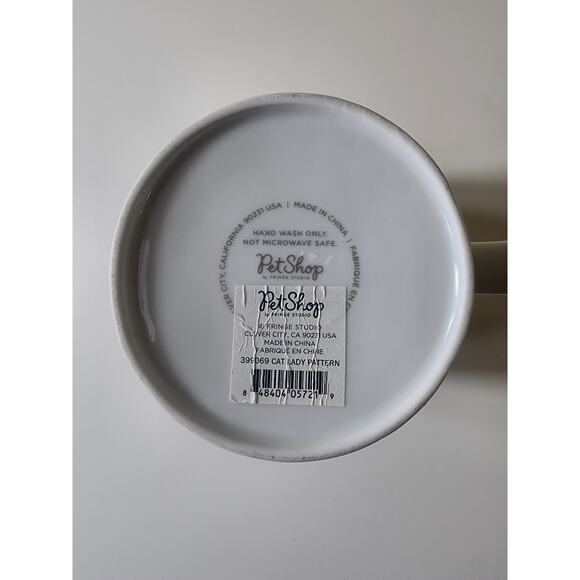 PET SHOP Fringe Studio White Multi Color Cats "Crazy Cat Lady" 12oz. Coffee Mug - Picture 7 of 8